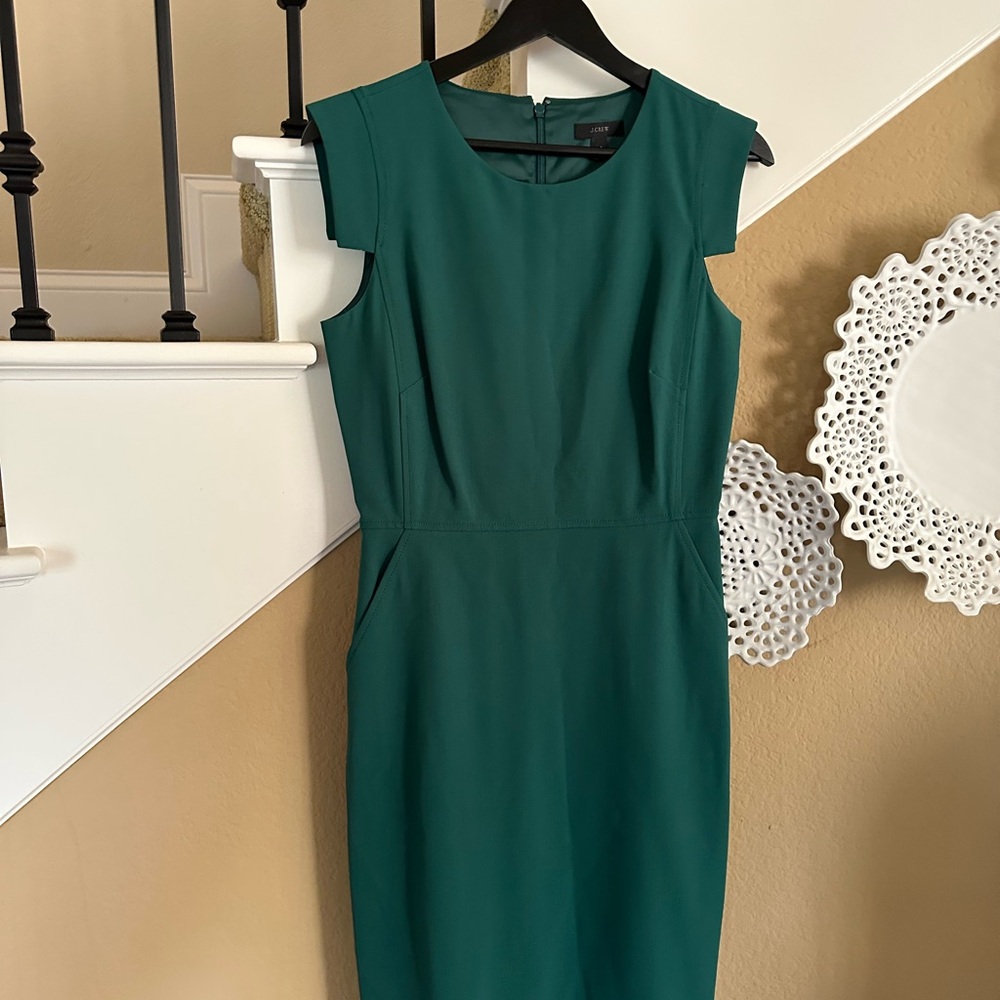 J. Crew Green Sleeveless Dress Size 2